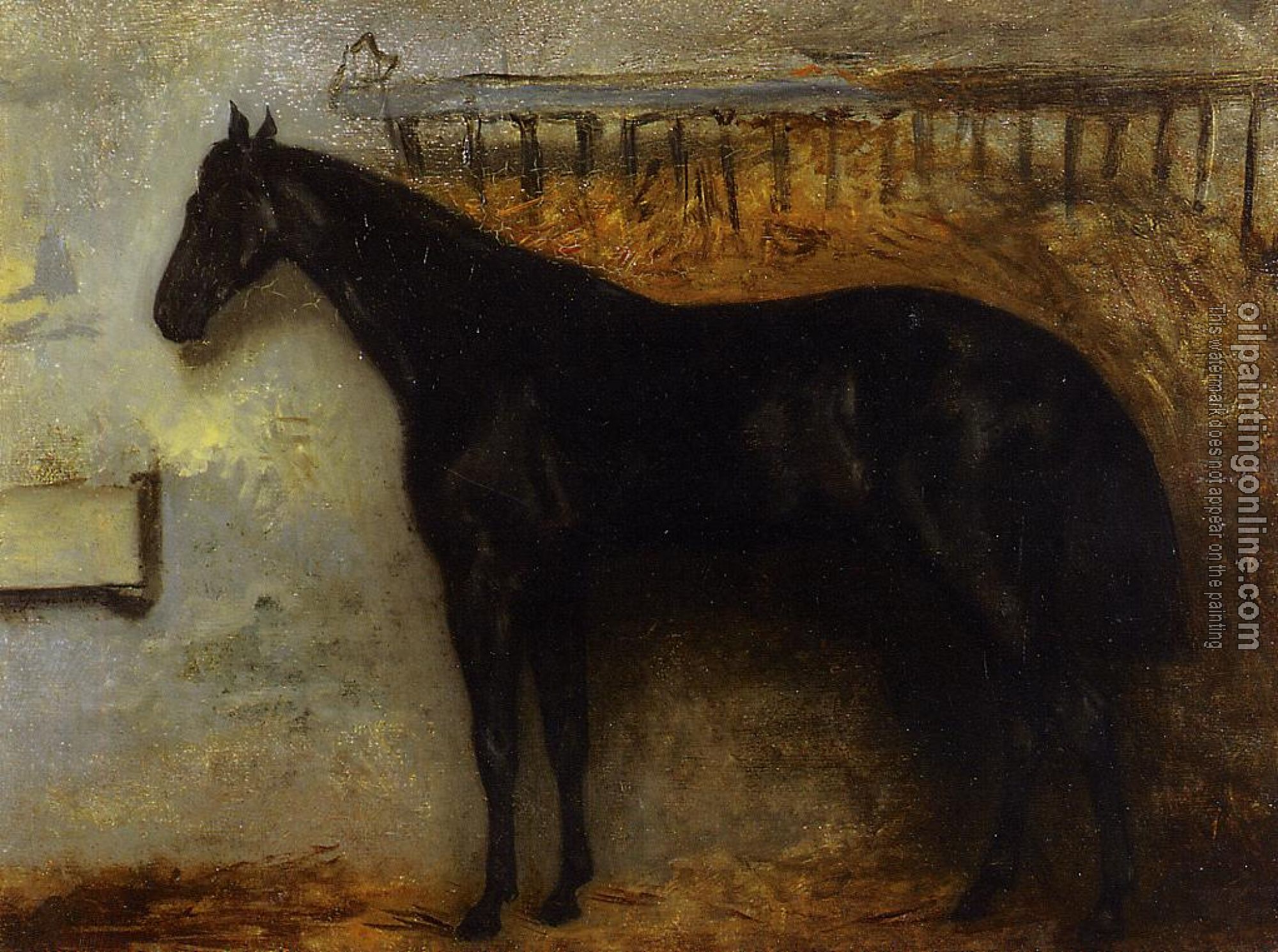 Gericault, Theodore - Black Horse in a Stable